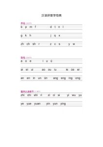 【汉语拼音字母书写笔顺+描红】一年级上册语文