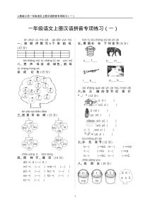 【期中考点：汉语拼音专项训练（5套）】一年级上册语文