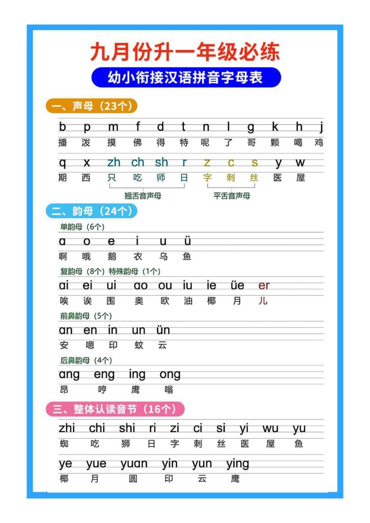 幼小衔接拼音
