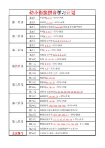 幼小衔接学拼音计划