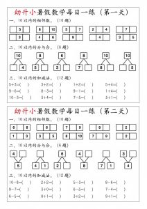 幼升小暑假数学每日一练