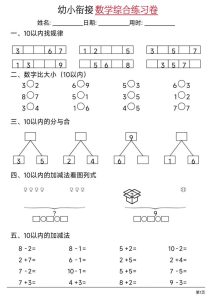 幼小衔接数学综合练习卷02