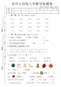 幼升小名校入学数学检测卷