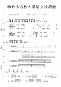 幼升小名校入学语文检测卷